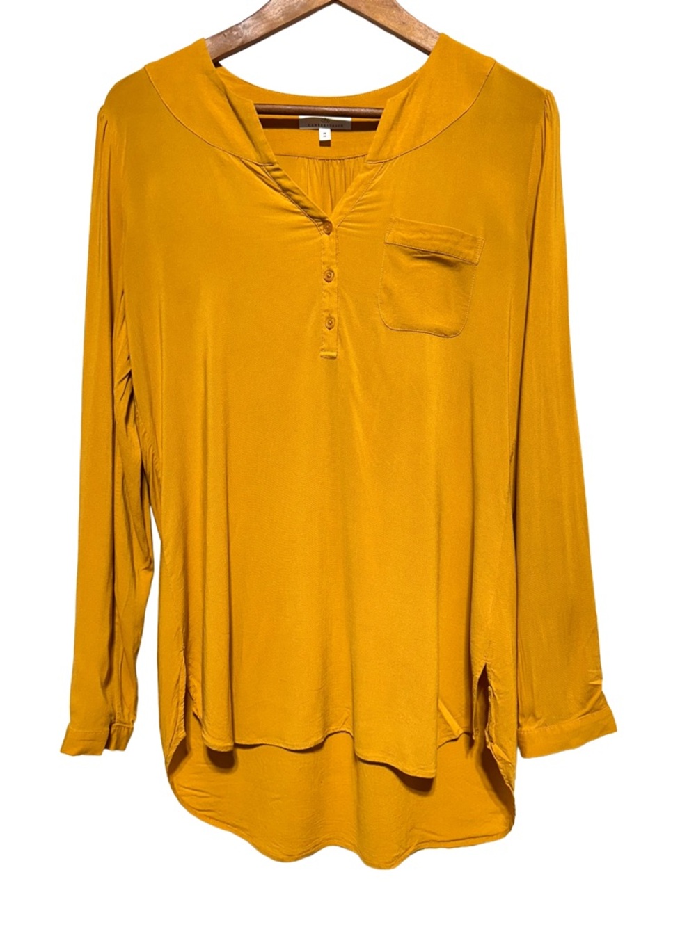 CAMBER & GRACE | Mustard Henley Blouse Boho Poetcore Office